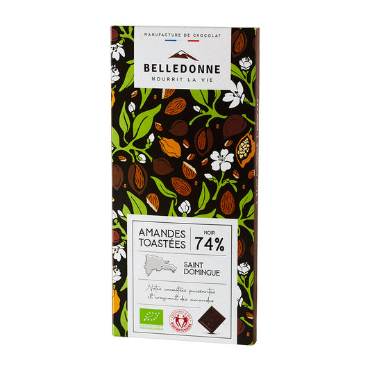 Tablette dégustation chocolat noir 74% amandes  - 1