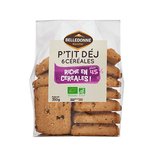 Belledonne -- Biscuit p'tit déj 6 céréales bio - 350 g