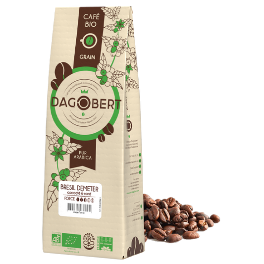 Les Cafés Dagobert -- Brésil demeter 100% arabica bio - grains (origine Brésil) - 1 kg