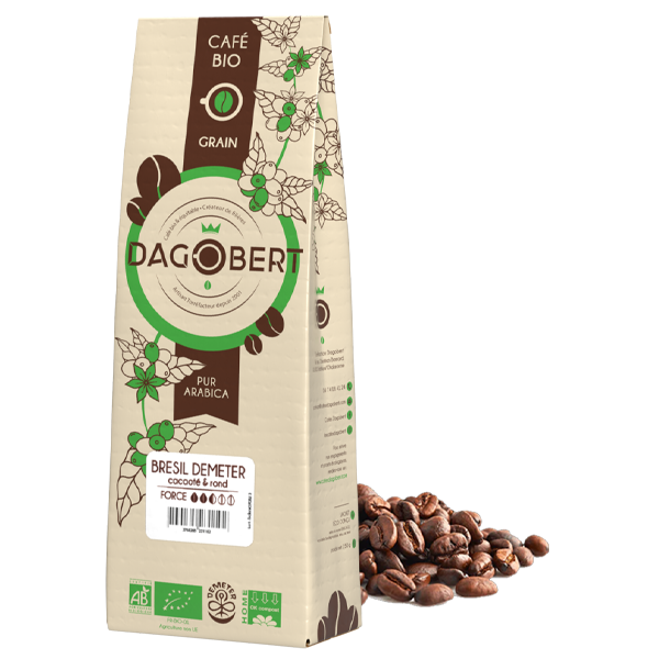 Café Brésil Demeter - 100% arabica, bio et équitable - Grains - 1 kg
