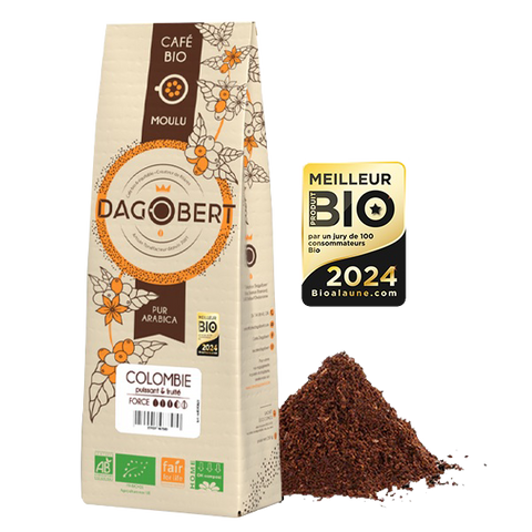 Les Cafés Dagobert -- Colombie 100% arabica, bio et équitable - moulu - 1 Kg