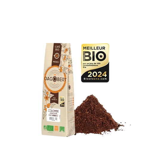 Les Cafés Dagobert -- Colombie  100% arabica, bio et équitable - moulu/filtre (origine Colombie) - 250 g
