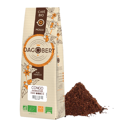 Les Cafés Dagobert -- Congo kivu 100% arabica, bio et équitable - moulu - 1 Kg