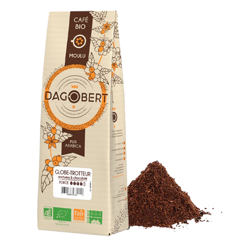 Les Cafés Dagobert -- Mélange globe-trotteur 100% arabica, bio et équitable - moulu - 1 Kg