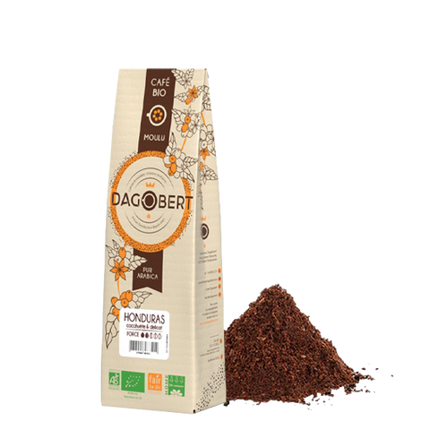 Les Cafés Dagobert -- Honduras 100% arabica, bio et équitable - moulu/filtre (origine Honduras) - 500 g