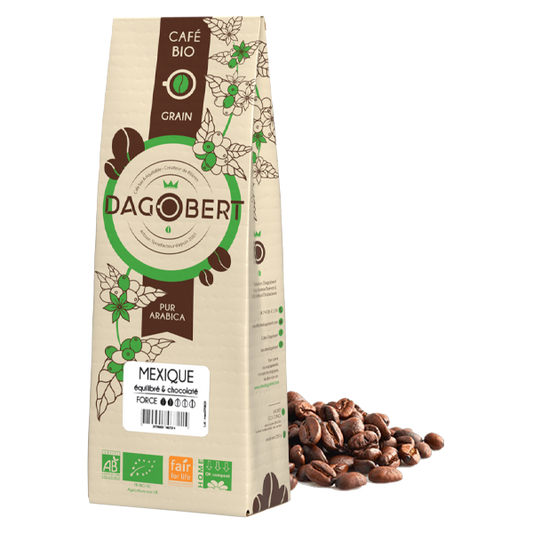 Les Cafés Dagobert -- Mexique 100 % arabica, bio, équitable grains - 1 Kg
