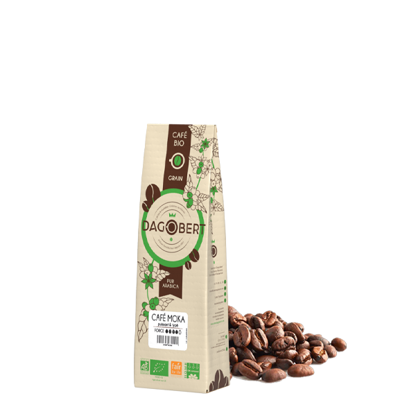 Mélange Café Moka - 100% arabica, bio et équitable - Grains - 250 g