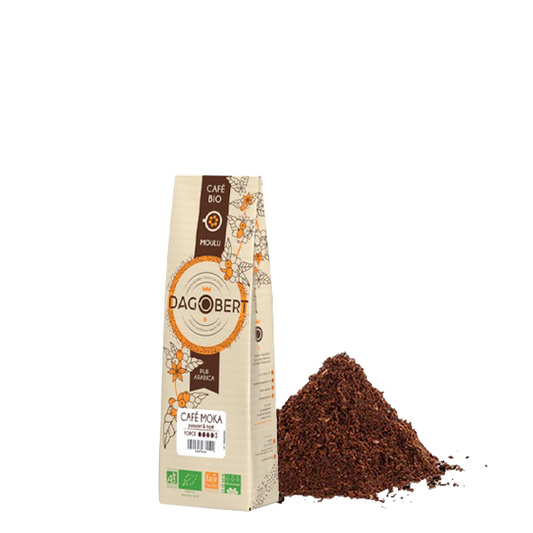 Les Cafés Dagobert -- Mélange café moka 100% arabica, bio et équitable - moulu/filtre (origine Ethiopie) - 250 g