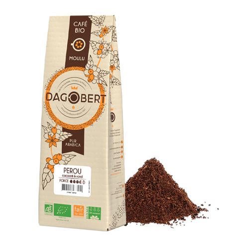 Les Cafés Dagobert -- Pérou 100% arabica, bio et équitable - moulu - 1 Kg