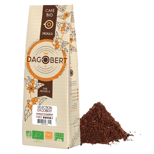 Les Cafés Dagobert -- Mélange sélection 100% arabica bio fairtrade - moulu - 1 Kg