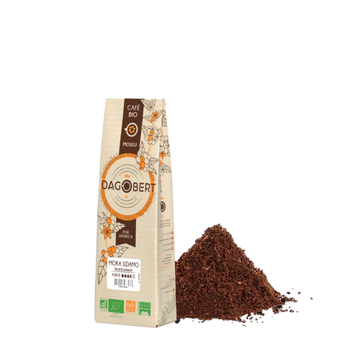Les Cafés Dagobert -- Moka sidamo 100% arabica, bio et equitable - moulu/filtre (origine Ethiopie) - 250 g