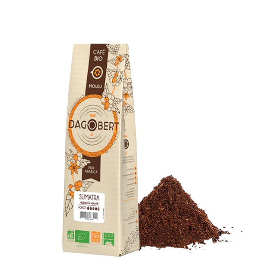 Les Cafés Dagobert -- Sumatra 100% arabica, bio et équitable - moulu/filtre (origine Indonésie) - 500 g