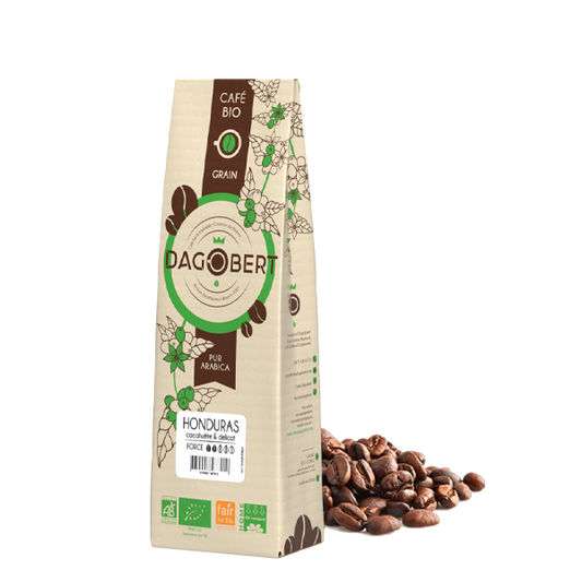 Les Cafés Dagobert -- Honduras 100% arabica, bio et équitable - grains (origine Honduras) - 500 g