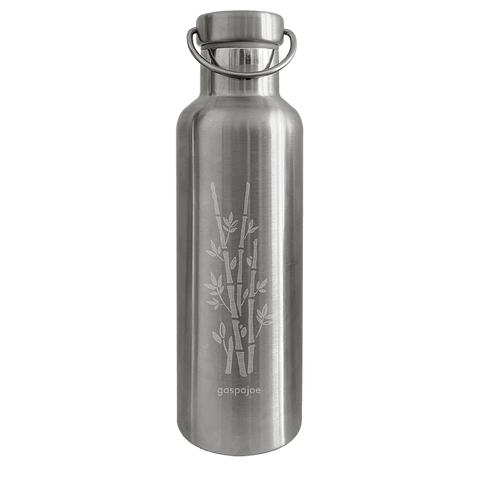 Gourde isotherme Groovy inox gravure Bambou - 750 mL - Gaspajoe
