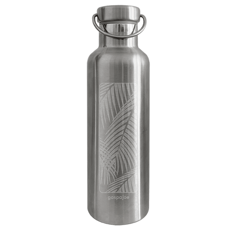 Gourde isotherme Groovy inox gravure Palmier - 750 mL - Gaspajoe