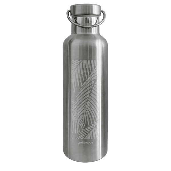 Gourde isotherme Groovy inox gravure Palmier - 750 mL - Gaspajoe